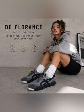 DE FLORANCE DF Cloudea Retro Sneakers Men 7.5 Women 9 Italy